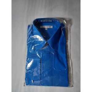 Damante Mens Dress Shirt 15 1/2-32/33 Single Needle Tailoring Blue NWT